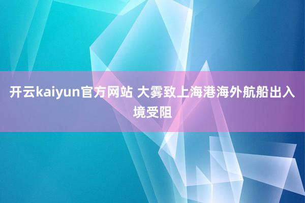 开云kaiyun官方网站 大雾致上海港海外航船出入境受阻