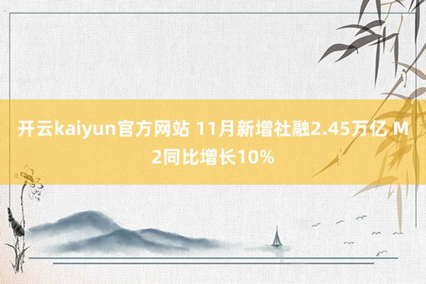 开云kaiyun官方网站 11月新增社融2.45万亿 M2同比增长10%