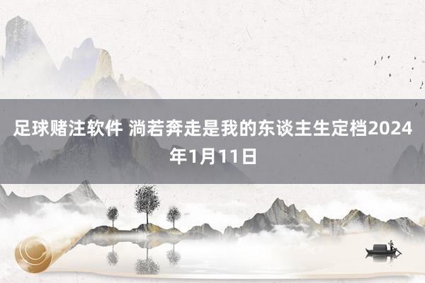 足球赌注软件 淌若奔走是我的东谈主生定档2024年1月11日