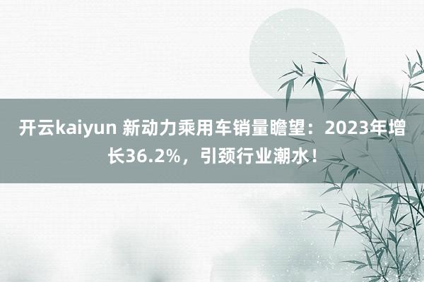 开云kaiyun 新动力乘用车销量瞻望：2023年增长36.2%，引颈行业潮水！