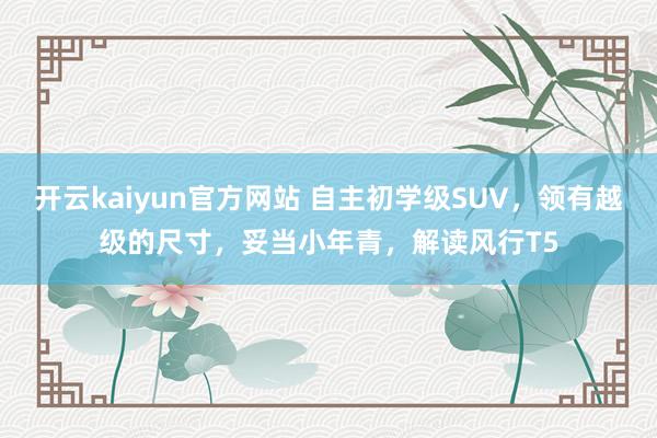 开云kaiyun官方网站 自主初学级SUV，领有越级的尺寸，妥当小年青，解读风行T5