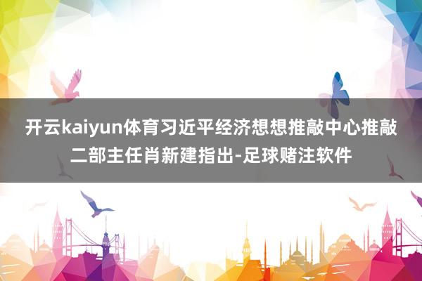 开云kaiyun体育习近平经济想想推敲中心推敲二部主任肖新建指出-足球赌注软件