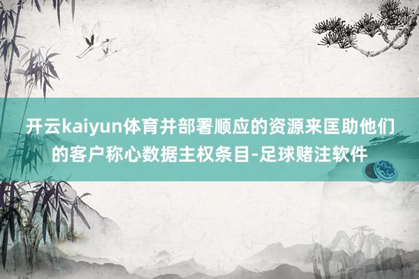 开云kaiyun体育并部署顺应的资源来匡助他们的客户称心数据主权条目-足球赌注软件