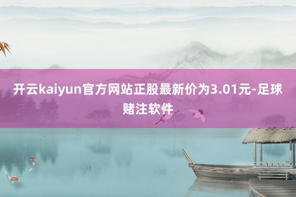 开云kaiyun官方网站正股最新价为3.01元-足球赌注软件