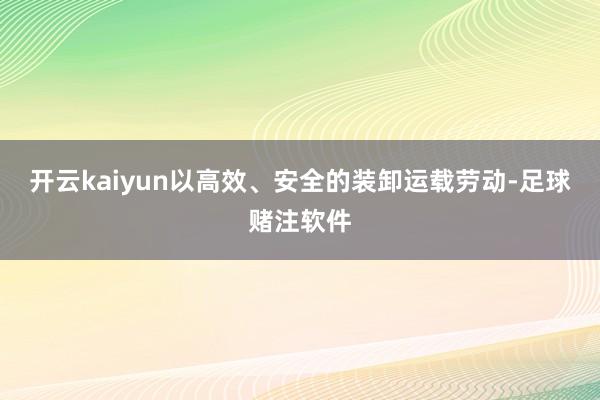 开云kaiyun以高效、安全的装卸运载劳动-足球赌注软件