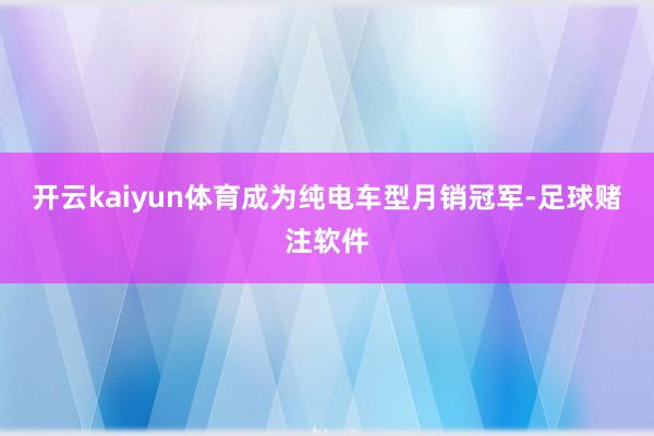 开云kaiyun体育成为纯电车型月销冠军-足球赌注软件