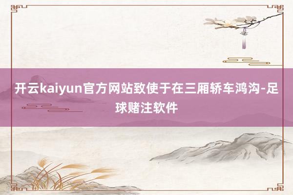 开云kaiyun官方网站致使于在三厢轿车鸿沟-足球赌注软件