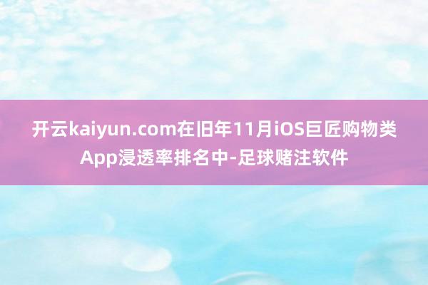 开云kaiyun.com在旧年11月iOS巨匠购物类App浸透率排名中-足球赌注软件