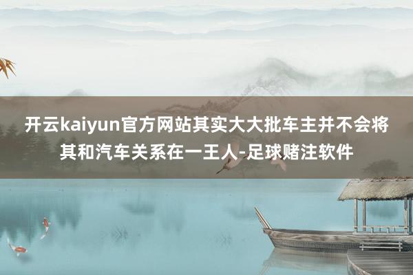 开云kaiyun官方网站其实大大批车主并不会将其和汽车关系在一王人-足球赌注软件