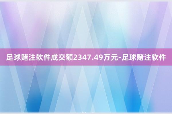 足球赌注软件成交额2347.49万元-足球赌注软件