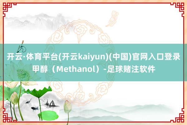 开云·体育平台(开云kaiyun)(中国)官网入口登录甲醇（Methanol）-足球赌注软件