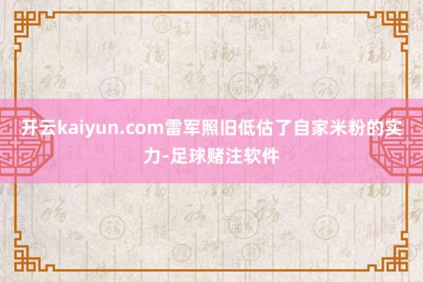 开云kaiyun.com雷军照旧低估了自家米粉的实力-足球赌注软件