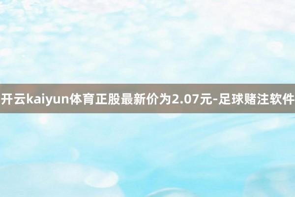 开云kaiyun体育正股最新价为2.07元-足球赌注软件