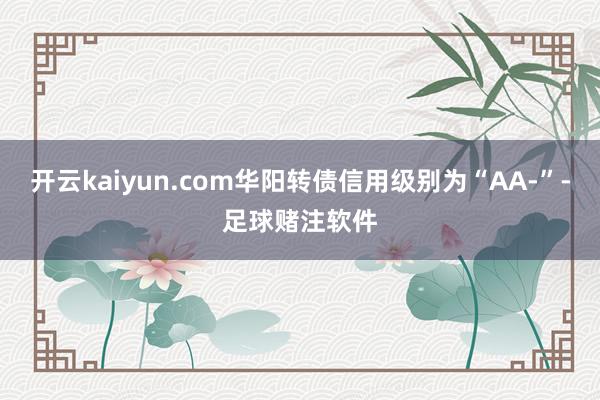 开云kaiyun.com华阳转债信用级别为“AA-”-足球赌注软件