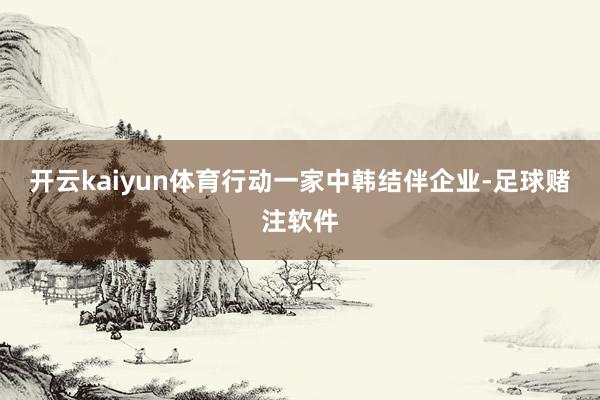 开云kaiyun体育行动一家中韩结伴企业-足球赌注软件