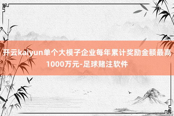 开云kaiyun单个大模子企业每年累计奖励金额最高1000万元-足球赌注软件