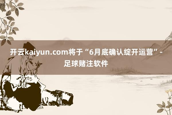 开云kaiyun.com将于“6月底确认绽开运营”-足球赌注软件