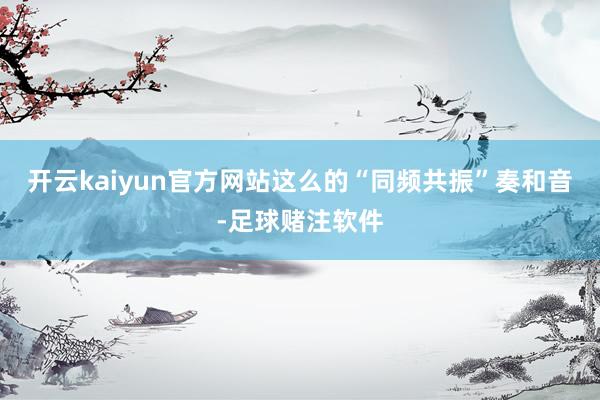 开云kaiyun官方网站这么的“同频共振”奏和音-足球赌注软件