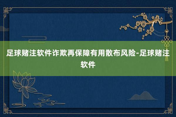 足球赌注软件诈欺再保障有用散布风险-足球赌注软件