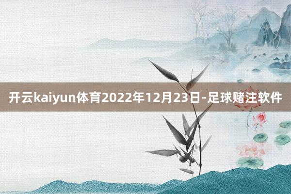 开云kaiyun体育2022年12月23日-足球赌注软件