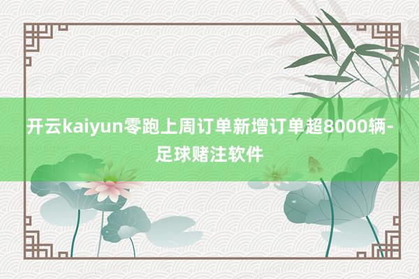 开云kaiyun零跑上周订单新增订单超8000辆-足球赌注软件