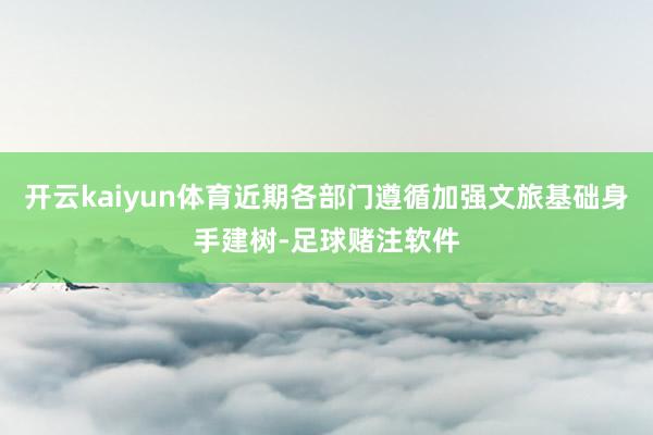 开云kaiyun体育近期各部门遵循加强文旅基础身手建树-足球赌注软件