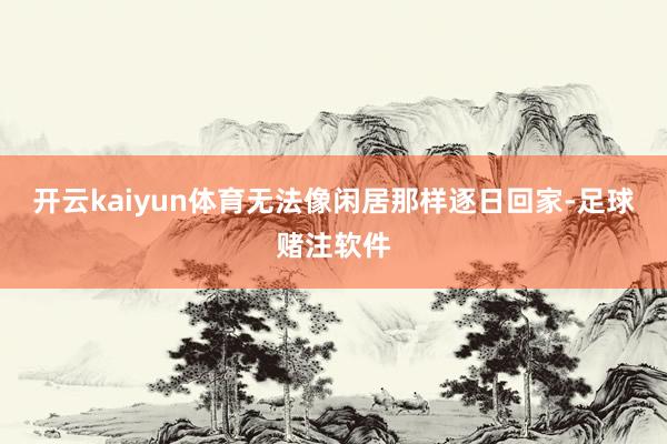 开云kaiyun体育无法像闲居那样逐日回家-足球赌注软件