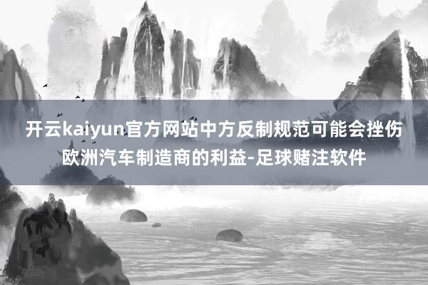 开云kaiyun官方网站中方反制规范可能会挫伤欧洲汽车制造商的利益-足球赌注软件