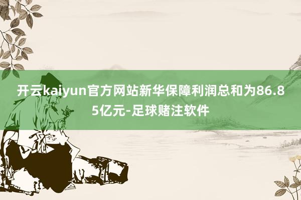 开云kaiyun官方网站新华保障利润总和为86.85亿元-足球赌注软件