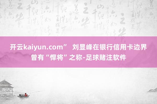 开云kaiyun.com”  刘显峰在银行信用卡边界曾有“悍将”之称-足球赌注软件