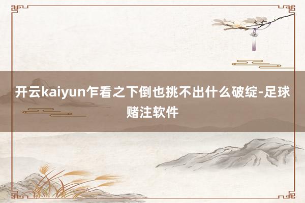 开云kaiyun乍看之下倒也挑不出什么破绽-足球赌注软件