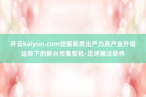 开云kaiyun.com挖掘新质出产力及产业升级运转下的新兴市集契机-足球赌注软件