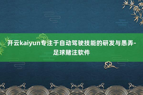 开云kaiyun专注于自动驾驶技能的研发与愚弄-足球赌注软件