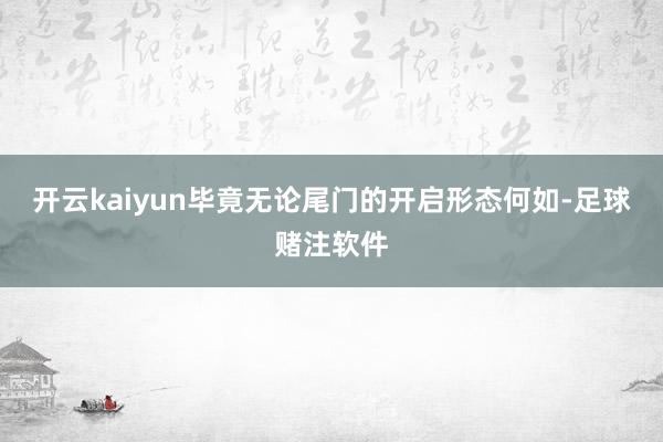 开云kaiyun毕竟无论尾门的开启形态何如-足球赌注软件