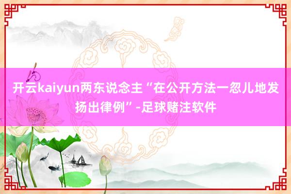 开云kaiyun两东说念主“在公开方法一忽儿地发扬出律例”-足球赌注软件