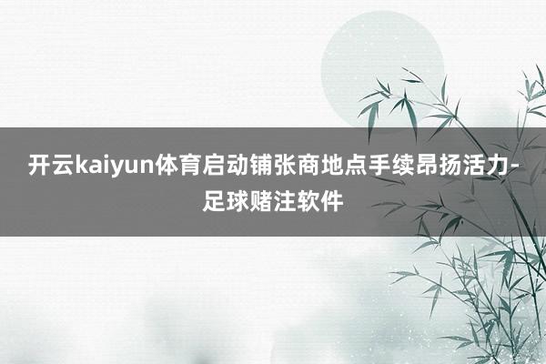 开云kaiyun体育启动铺张商地点手续昂扬活力-足球赌注软件