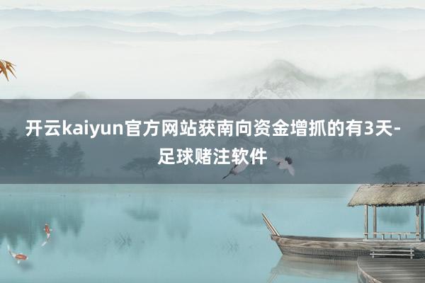 开云kaiyun官方网站获南向资金增抓的有3天-足球赌注软件