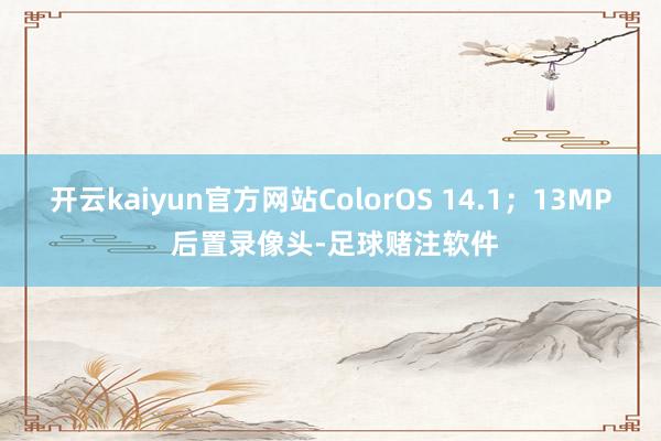 开云kaiyun官方网站ColorOS 14.1；13MP 后置录像头-足球赌注软件