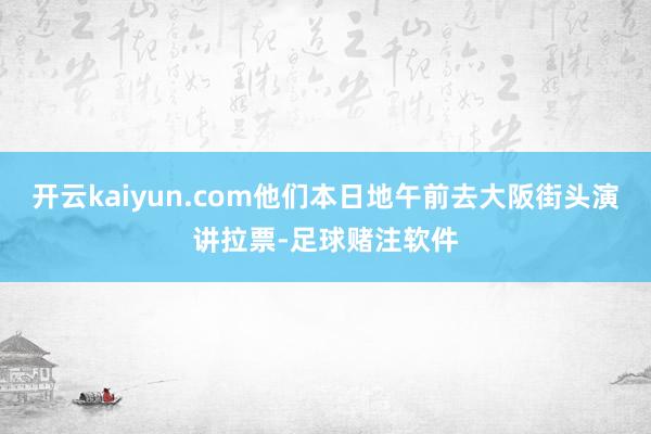 开云kaiyun.com他们本日地午前去大阪街头演讲拉票-足球赌注软件