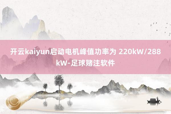 开云kaiyun启动电机峰值功率为 220kW/288kW-足球赌注软件