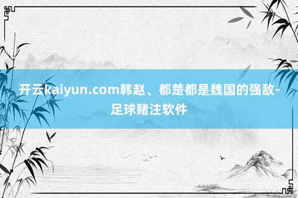 开云kaiyun.com韩赵、都楚都是魏国的强敌-足球赌注软件