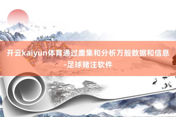 开云kaiyun体育通过麇集和分析万般数据和信息-足球赌注软件