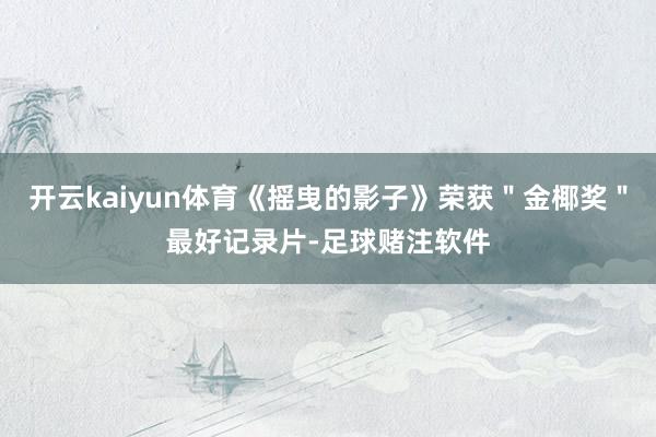 开云kaiyun体育《摇曳的影子》荣获＂金椰奖＂最好记录片-足球赌注软件