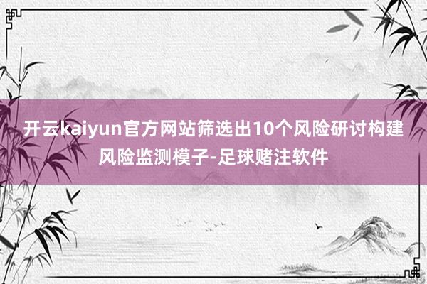 开云kaiyun官方网站筛选出10个风险研讨构建风险监测模子-足球赌注软件