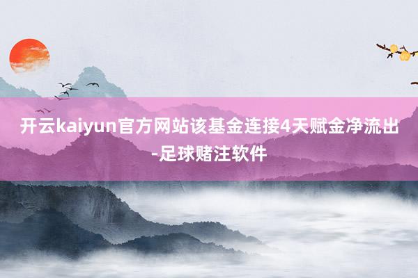 开云kaiyun官方网站该基金连接4天赋金净流出-足球赌注软件