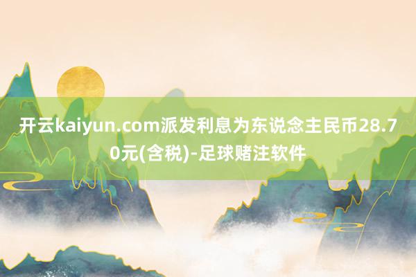 开云kaiyun.com派发利息为东说念主民币28.70元(含税)-足球赌注软件