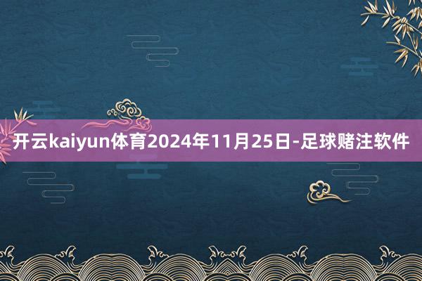 开云kaiyun体育2024年11月25日-足球赌注软件