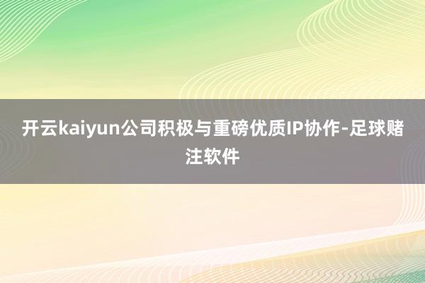 开云kaiyun公司积极与重磅优质IP协作-足球赌注软件