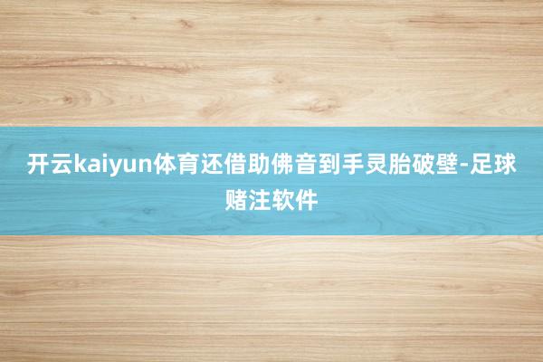 开云kaiyun体育还借助佛音到手灵胎破壁-足球赌注软件