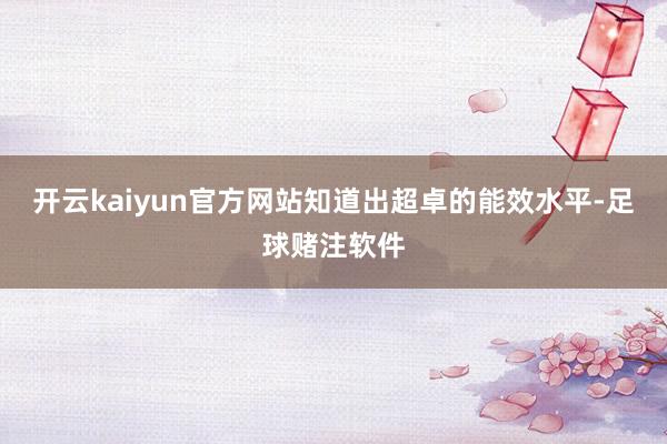 开云kaiyun官方网站知道出超卓的能效水平-足球赌注软件